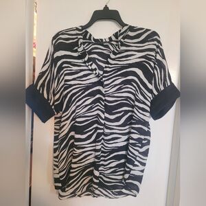 Rachel Zoe Black and White Zebra Print Blouse